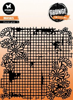 Mask stencil Floral grid - Grunge collection nr. 179