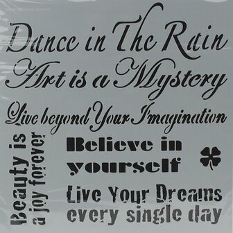 Stencil &#039;Dance in the rain&#039; 30 x 30 cm