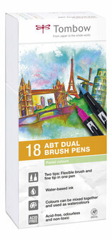 Tombow 18 ABT Dual Brush Pennen Pastel