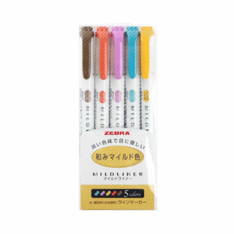 Zebra mildliner set 5 stuks - deep &amp; warm colors