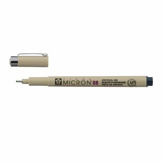 Sakura Pigma Micron 08 pen blauw zwart