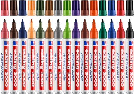 Edding 3000 permanent marker set 15 kleuren