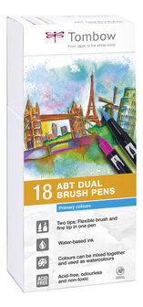 Tombow 18 ABT Dual Brush Pennen Primary