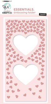 Embossing folder Slimline hearts - Essentials nr. 13