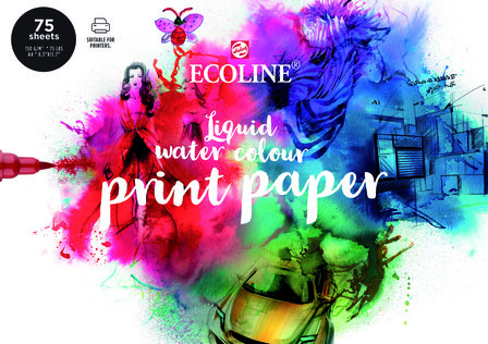 Ecoline liquid water colour print paper A4 75 vel