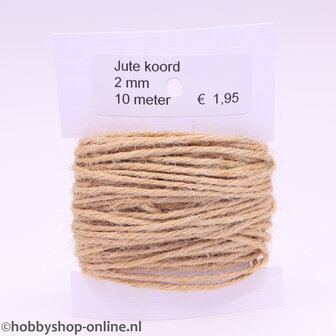 Jute touw 2 mm 10 meter