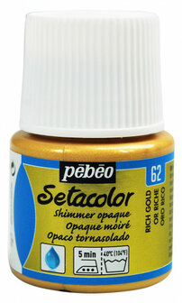 Pebeo setacolor shimmer - 62 rich gold 45 ml