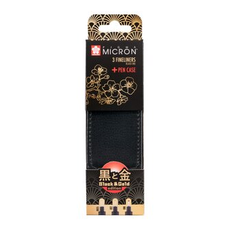 Pigma Micron set 3 fineliners Black &amp; Gold edition + etui