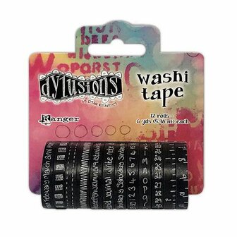 Dylusions Washi tape black - 12 rolletjes