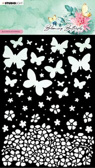 Mask stencil A5 Blooming butterfly - blooming butterflies nr. 169