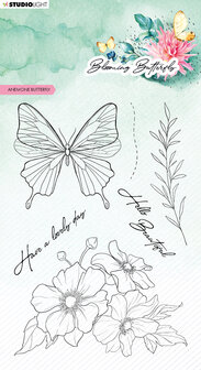 Clear stamps Blooming butterfly - Anemone butterfly nr. 359