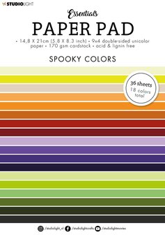 Paper pad A5 36 vel - Double sided unicolor spooky colors nr. 54