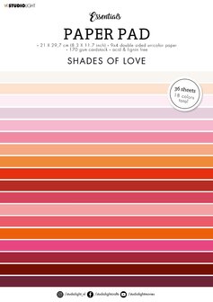 Paper pad A4 36 vel - Double sided unicolor shades of love nr. 70