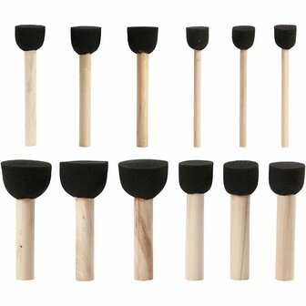 Foam tamponeerstokjes, L: 9-10 cm, d 13+20+25+35 mm, 12 stuk/ 1 doos