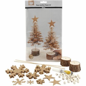 Faux Leather Kerstboom, naturel, dikte 0,55 mm, 1 set