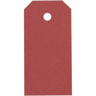 Cadeaulabels, rood, afm 4x8 cm, 250 gr, 20 stuk/ 1 doos