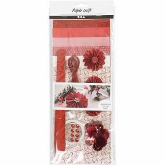 Papierset - Rood, Creme - Diverse Kleuren - 1 doos