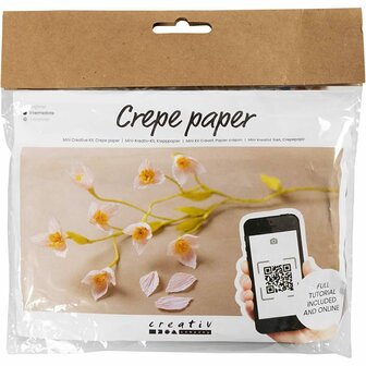 Mini Hobbyset Cr&ecirc;pepapier, Kersentak, Cr&ecirc;pe-verhouding: 180%, 105 gr, 1 doos