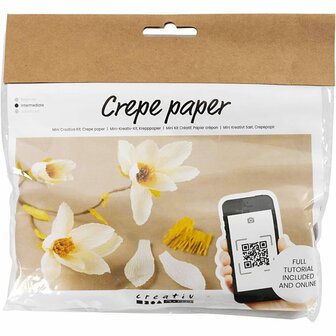 Mini Hobbyset Cr&ecirc;pepapier, Magnoliatak, Cr&ecirc;pe-verhouding: 180%, 105 gr, 1 doos