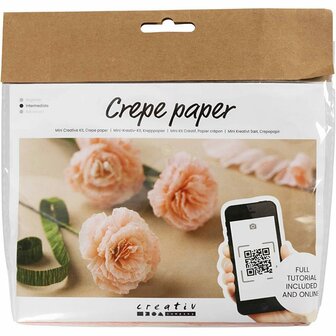 Mini Hobbyset Cr&ecirc;pepapier, Anjers, Cr&ecirc;pe-verhouding: 180%, 105 gr, 1 doos