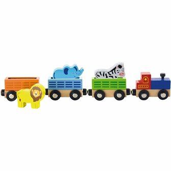 VIGA spoorwegaccessoires, trein met dieren, 7 onderdelen, 7 onderdelen/ 1 set