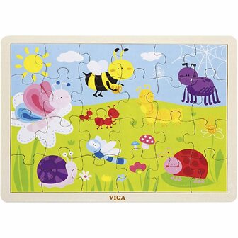 VIGA houten legpuzzels, 24 delen, afm 30x22,5 cm, 1 stuk