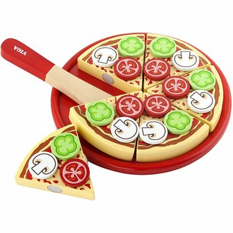 VIGA houten speelpizza, afm 23x3,5 cm, 1 stuk