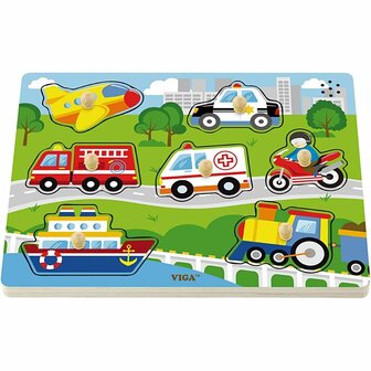 VIGA hout legpuzzel met geluid, Transport, afm 33x22,5x3 cm, 1 stuk