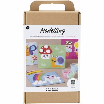 Knutselset &ndash; Foam Clay &ndash; Silk Clay &ndash; Beelden Maken &ndash; DIY Kunstwerken &ndash; Inclusief Decoplaat En Ogen &ndash; 1 stuk