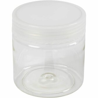 Plastic voorraadpotten, H: 7 cm, d 6,5 cm, 180 ml, 20 stuk/ 1 zak