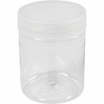 Plastic voorraadpotten, H: 9 cm, d 6,5 cm, 250 ml, 20 stuk/ 1 zak