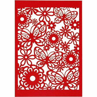 Patroonkarton - Rood - 10,5x15 cm - 200 grams - Creotime 10 vellen