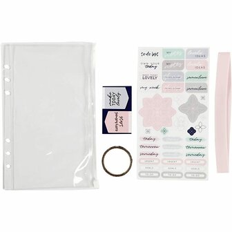 Plastic etui met accessoires, A5, 1 stuk