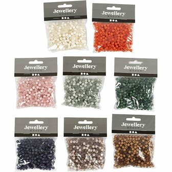 Plastic Kralen, diverse kleuren, d 6 mm, gatgrootte 1,5 mm, Inhoud kan vari&euml;ren , 8x40 gr