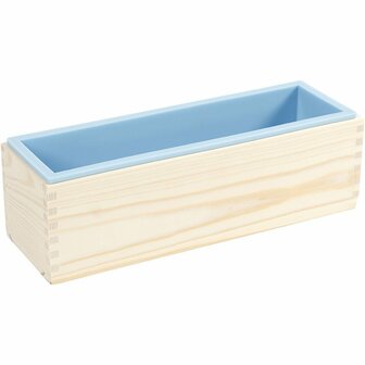 Silicone vorm in een houten box, H: 8 cm, L: 27,5 cm, B: 8,6 cm, 1500 ml, 1 stuk