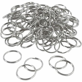 Sleutelringen - Sleutelhanger Ringen - DIY Sleutelhangers Maken - Metaalkleurig - Dia: 20 mm - Creotime - 100 stuks