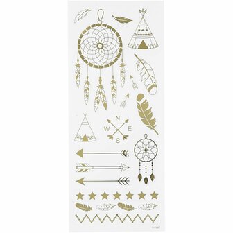 Stickers - goud - indianen - 10x24 cm