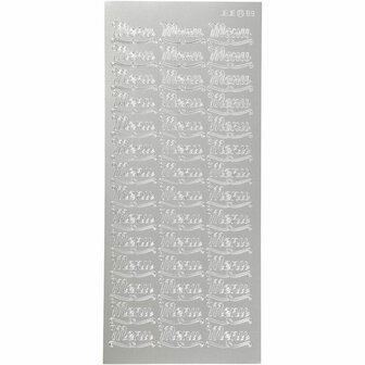 Stickers - zilver - menu - 10x23 cm