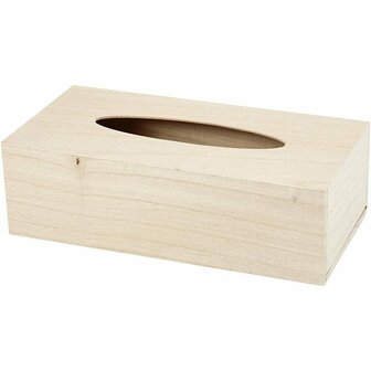 Tissuedoos Keizerin Boom - Houten Tissuedoos - DIY Decoratie Tissuedoos - Schuifdeksel Tissuedoos - 27x14x8 cm