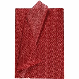 Tissuepapier - Zijdepapier - Crepepapier - Vloeipapier - Rood - Verpakken - Decoreren - Knutselen - 50x70 cm - 14 gram - 6 vellen