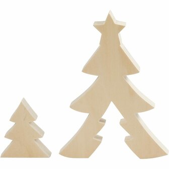 2in1 Figuren, kerstboom, H: 8+20 cm, D: 2 cm, B: 6,5+14,5 cm, 1 set