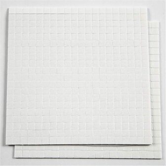 3D foam pads, wit, 2x400 stuk, afm 5x5 mm, dikte 1 mm, 2 vel/ 1 doos