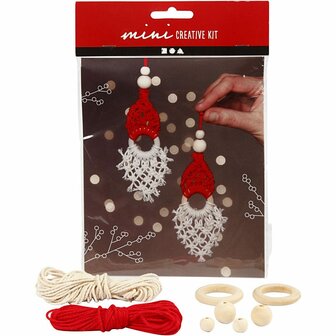 Creative mini kit, macram&eacute; elf, H: 14 cm, 1 doos