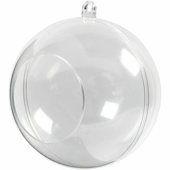 Transparante Plastic Ballen - Deco Ballen met Opening - DIY Knutselballen - Ophangbare Ballen voor Decoratie - Tweedelige Ballen - Diameter 8 cm - 5 Stuks