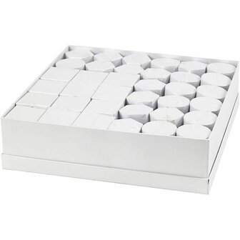 Kartonnen Dozen Set - Kleine Kartonnen Opbergdozen - DIY Dozen Set voor Decoratie - Creatieve Opbergdozen - Ronde en Vierkante Dozen - 4,5+6 cm, H: 7+9 cm - 36 Sets