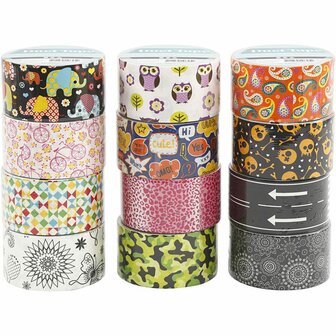 Duck tape, diverse kleuren, B: 48 mm, 12x5 m/ 1 doos