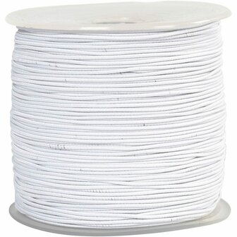 Elastiek, wit, dikte 1 mm, 250 m/ 1 rol