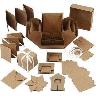 Explosion Box - DIY Cadeaudoos - Geschenkdoos Explosion Box - 12 Vakken Cadeaudoos - 7x7x7,5 cm en 12x12x12 cm - 1 Stuk