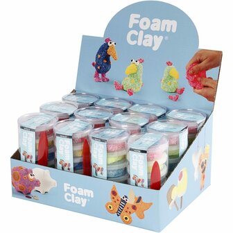 Foam Clay&reg;, glitterkleuren, metallic kleuren, 12 set/ 1 doos