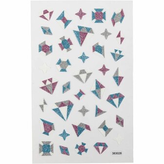 Glitter stickers - diamanten - 10x16 cm - 1 vel